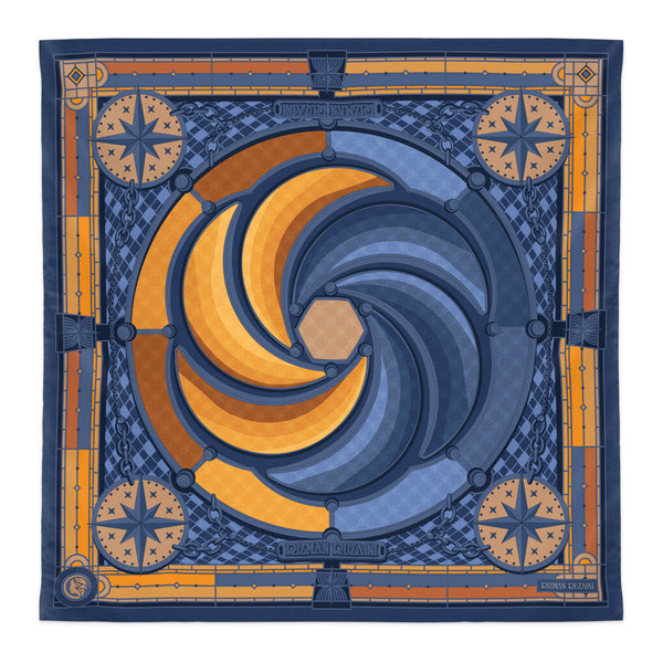 Rizman Ruzaini x AWES 2025 Signature Silk Scarf - Limited Edition (Blue/Gold)